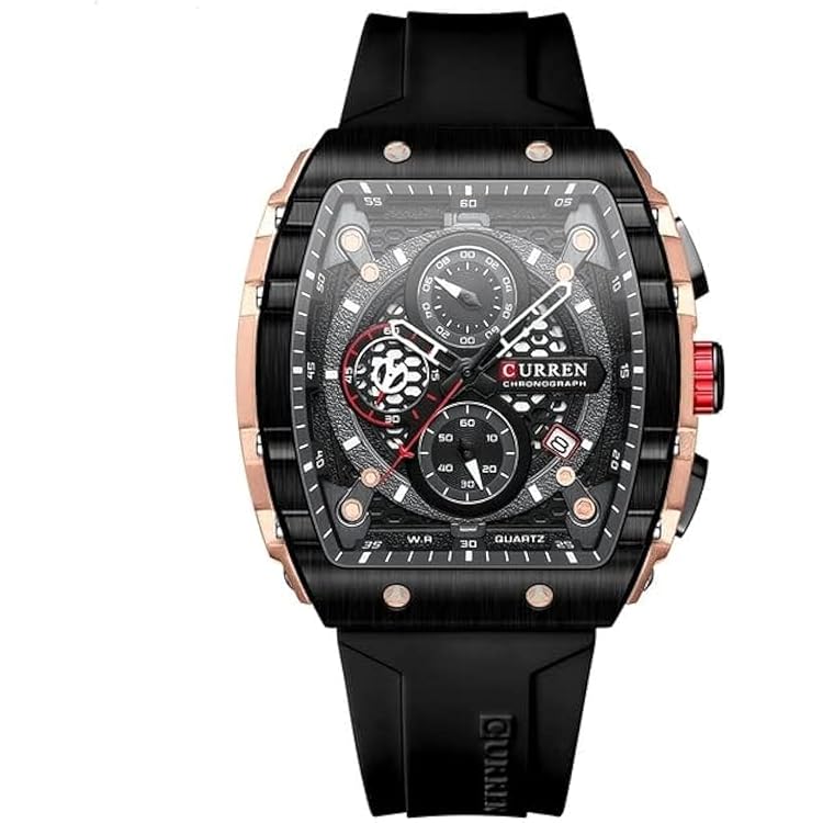 Curren *出品 CURREN Men's waterproof chronograph watch with silicone